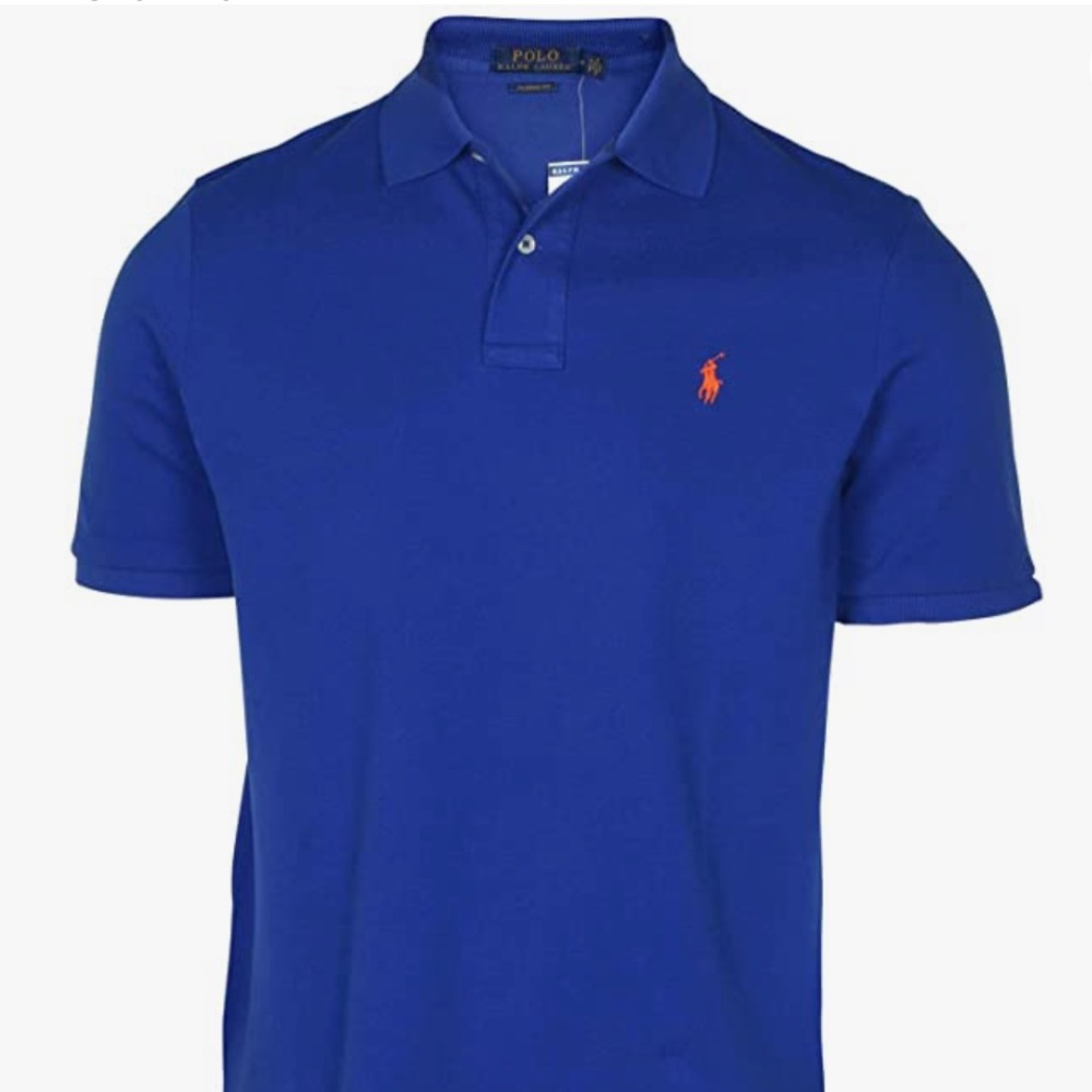 Ralph Lauren Mens Classic-Fit Mesh Polo Shirt Pony Logo (2XL, Rugby Royal Blue)